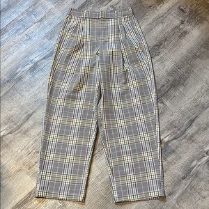 Urban Outfitters Men's Plaid Dress Pants - Black, White, Yellow